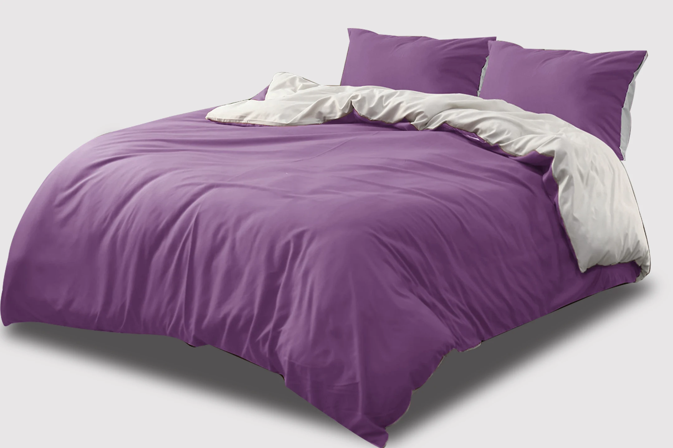 High Quality custom Purple & Silver Reversible Duvet Cover Set bedding set