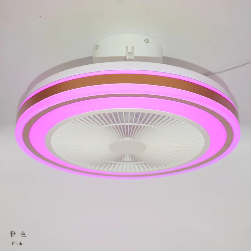Яркий ослепительный музыкальный RGB потолочный вентилятор с голосовым управлением через приложение и светодиодной подсветкой для умного дома