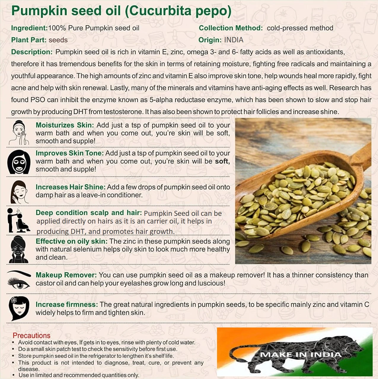 Wholesale Price Organic Pumpkin Seed Oil