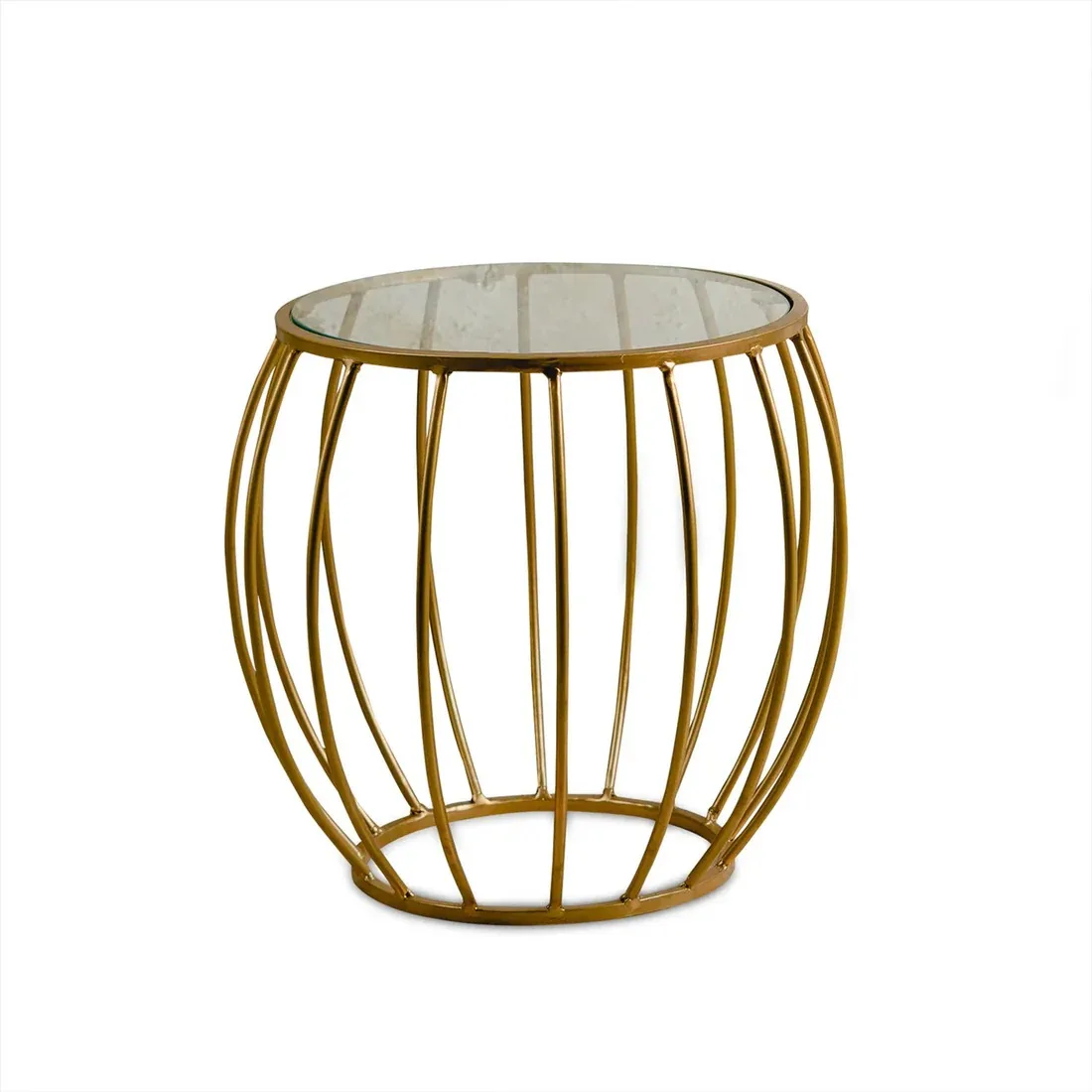 Metallic Cage End Table in Gold Color Customize Look and Design For Living Room Furniture Table and Bedroom Home Office