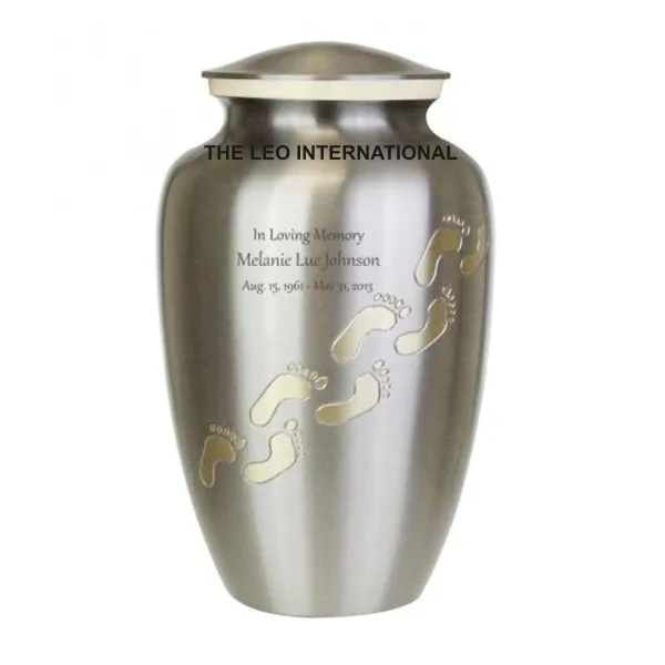 Brass metal satin matte finish pet cremation funeral urns small medium and large  S 4 x 3.5 M 5 x 4 L 6 X 4.5 Inch