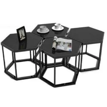 Centre Coffee Table Metal Feet Mirror Top Table 4 Service Table 130x90x46 CM  0,55 m3/19 kg
