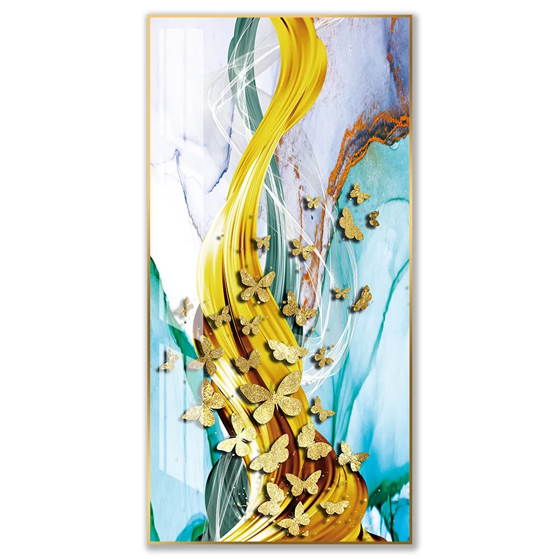 Luxury Nordic color feather decoration wall art picture high-definition printing canvas living room home frame hanging painting