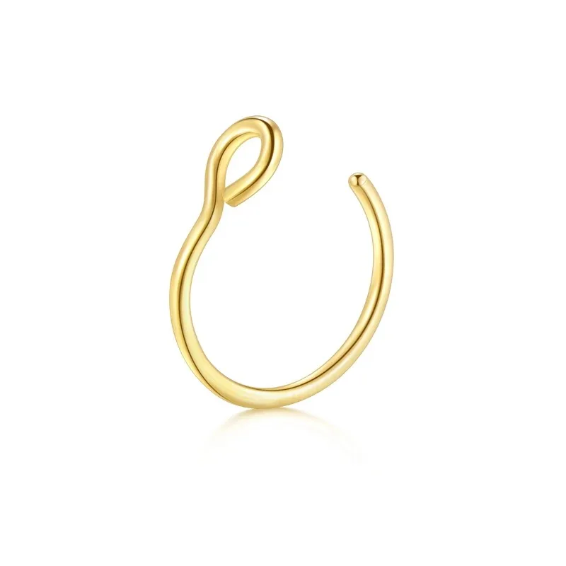 Stainless Steel Fake Nose Ring Hoop Non-Pierced Septum Rings Nose Clip Fake Nose Piercing Body Jewelry