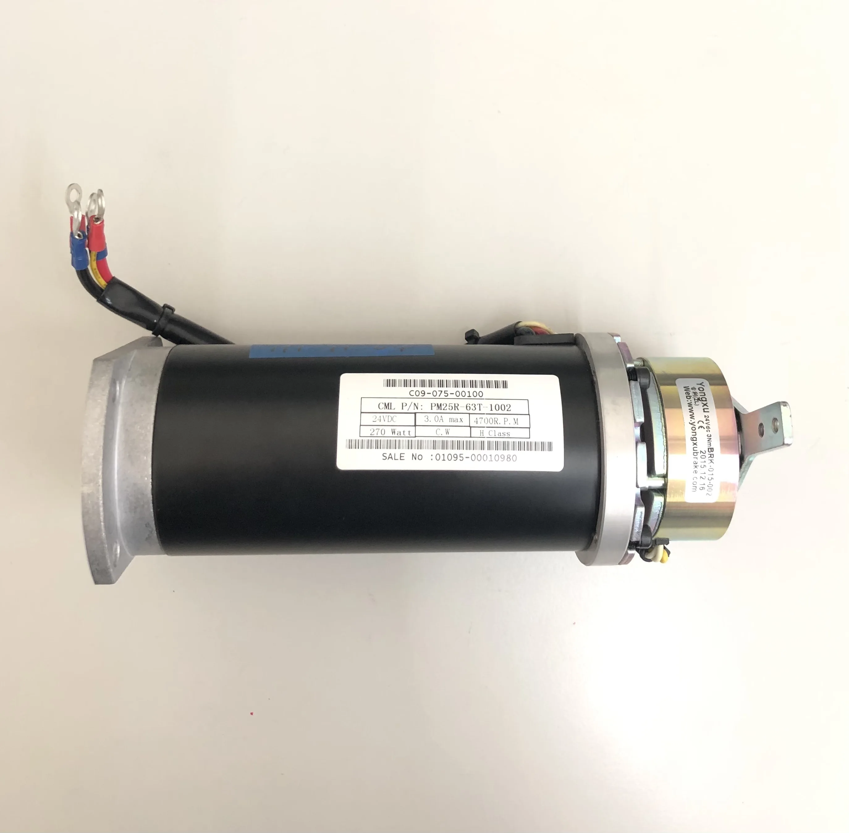 C09-075-00100 Motor incl. a brake 270W 4700RPM 3NM  PM25R-63T-1002 Golden Mobility Scooters