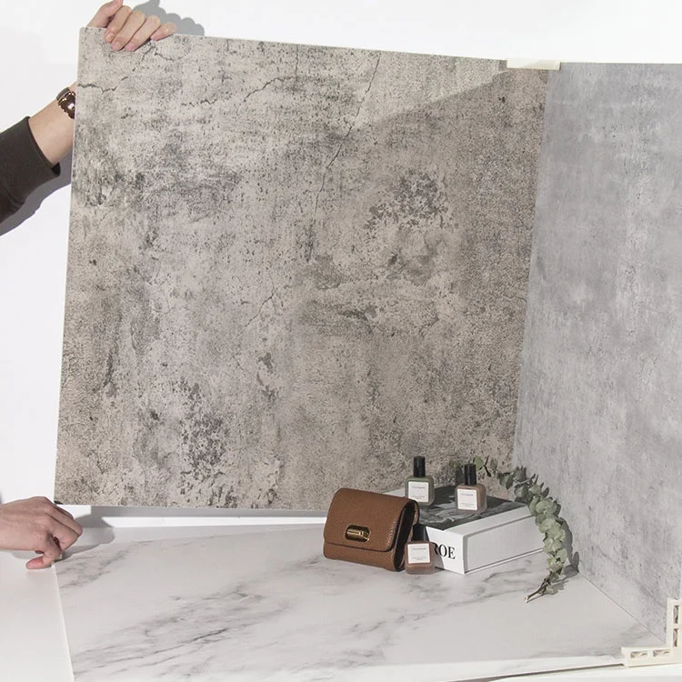 Wholesale Custom Instagram Flat Lay Photo Backdrop Boards With Marble Wood Background For Food Product Photography