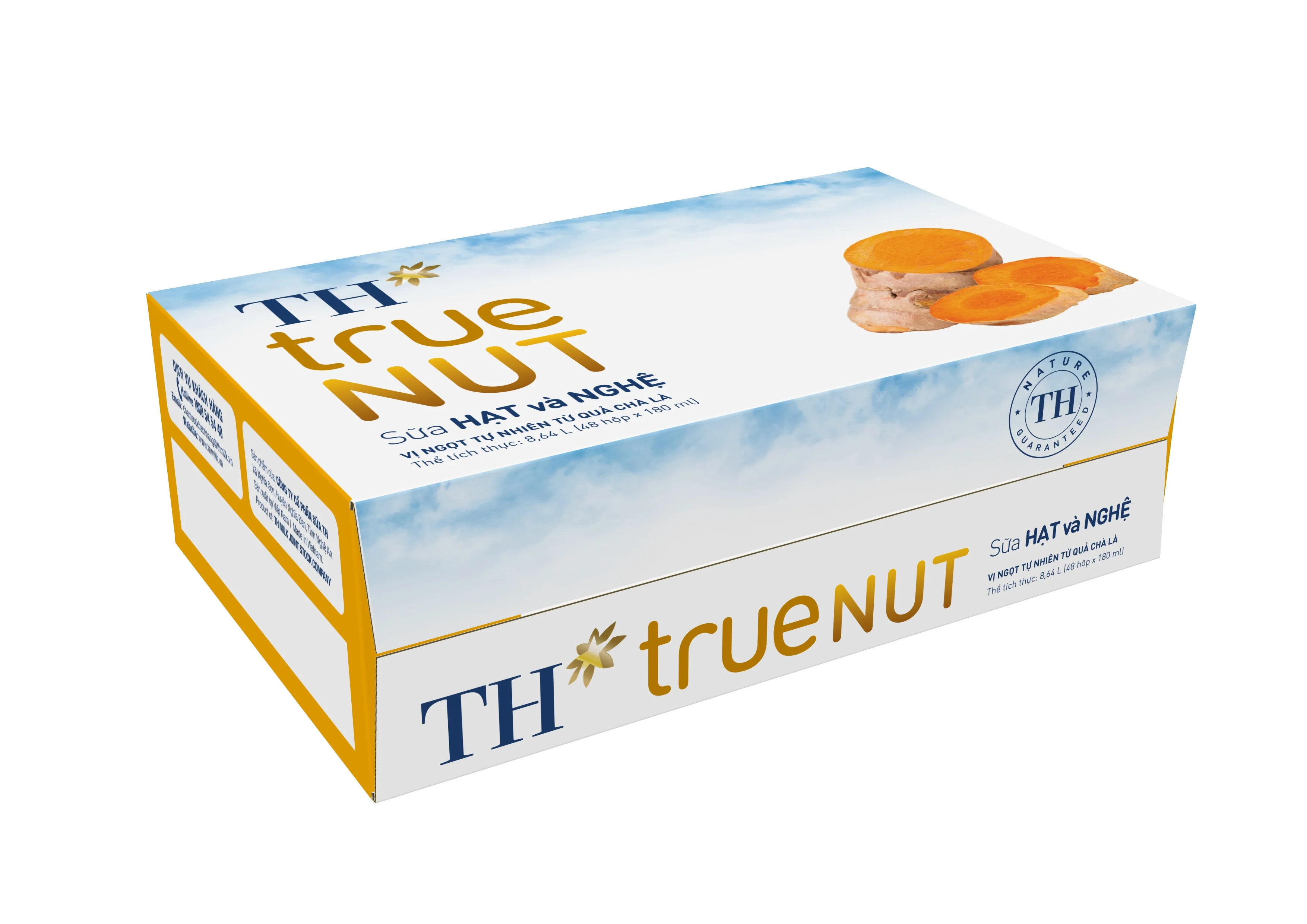 Nuts & Turmeric Milk TH True NUT 180 ml Natural Sweetness 9 Months Shelf Life Sterilized Box Blended Nut Milk