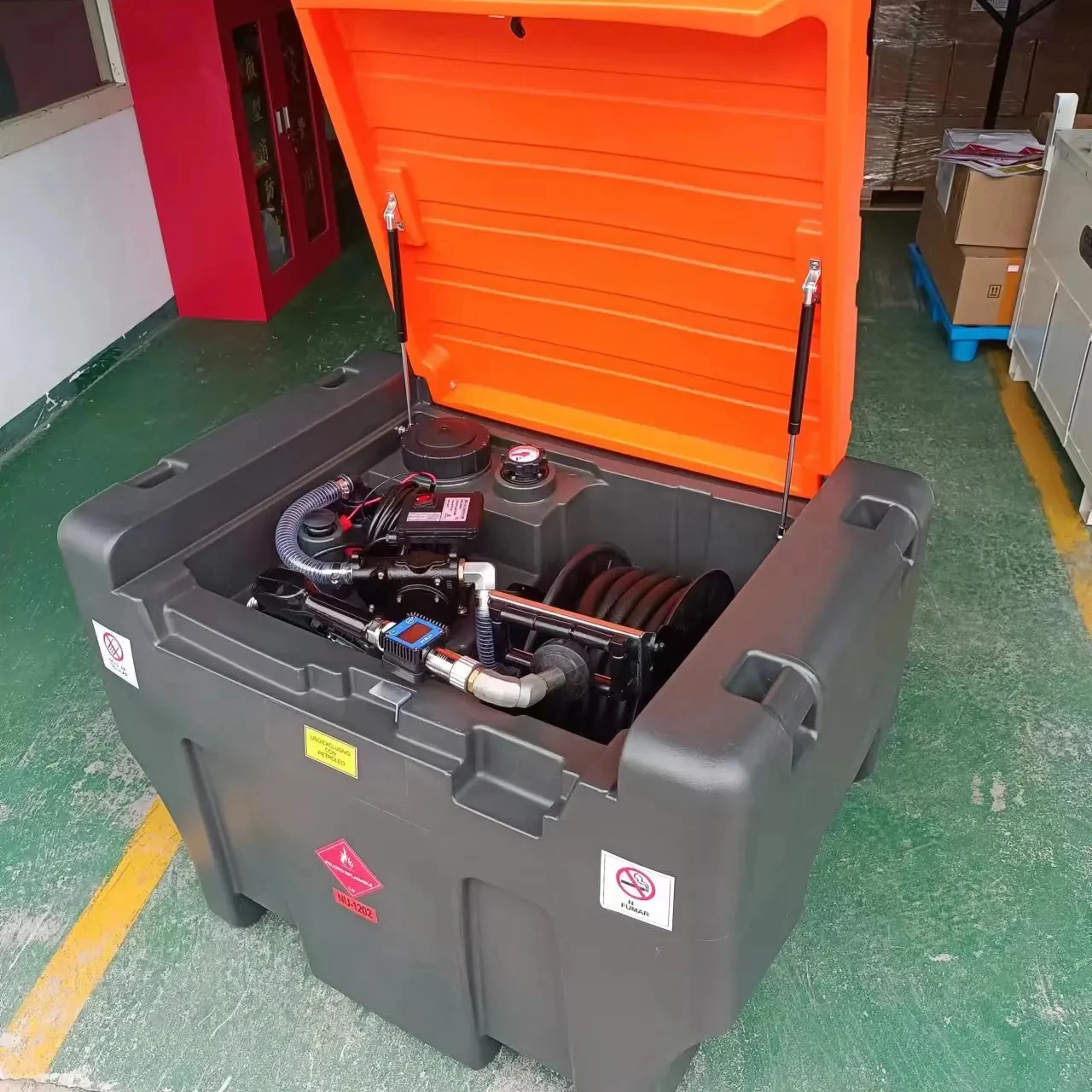 400L 450L Portable Diesel Tank 58 Gallon 10 GPM Flow Rate  Fuel Tank with 12V Electric Transfer Pump Diesel Transfer Tank