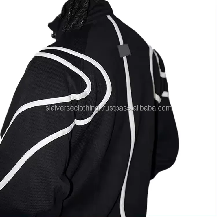 Bespoke High Quality Tracksuit Men Jogger Set Custom Logo Reflectors Winter Sports Nylon Zip Up Fashion Tracksuits for Men