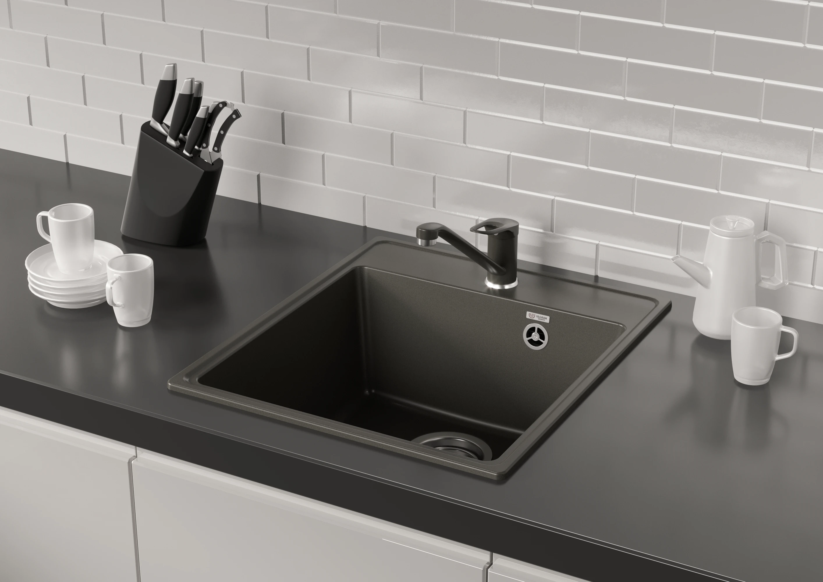 Quartz sink Ulgran Forte sizes 425 460 505 580