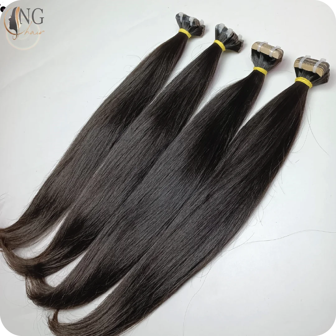 Hottest Trending Human Hair Extensions 100% Remy Unprocessed Virgin Hair, Straight Tape In Hair From Vietnam Vendor