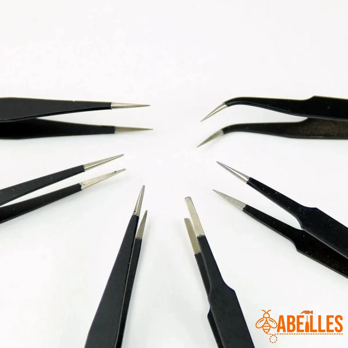 6 IN 1 Anti-static ESD 1.5mm Stainless Steel Tweezers Set   ESD-10 ESD-11 ESD-12 ESD-13 ESD-14 ESD-15