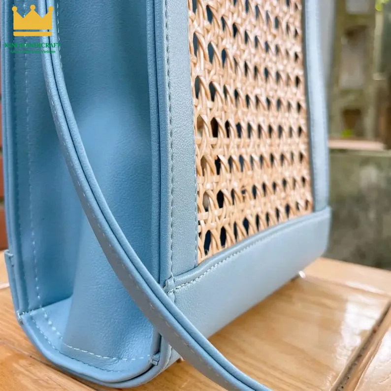 Sky blue color handbag handmade for lady designer handbags famous brands ladies hand bags