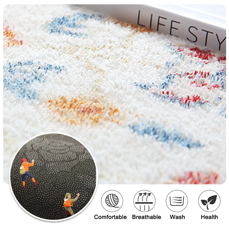 New Arrival Anti-slip Custom Nordic Plain Machine Printed Non Slip Room Plastic Floor Carpet Area Rugs carpet for living room