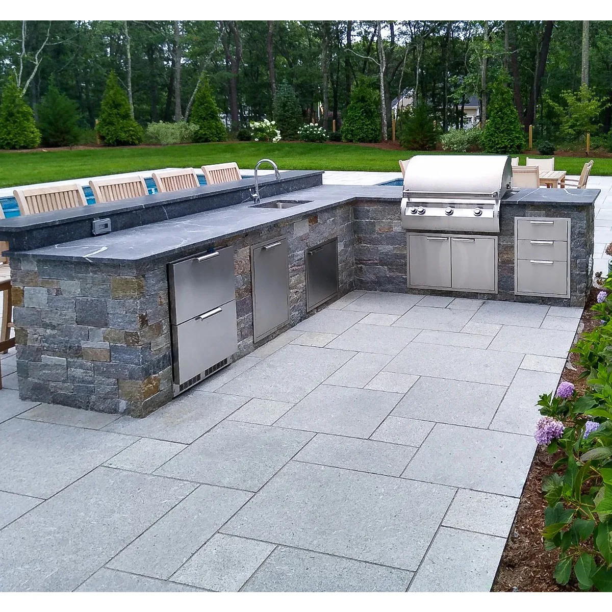 Custom Modular Outdoor Kitchen Frame BBQ Island Outdoor Kitchen Grill With Fridge