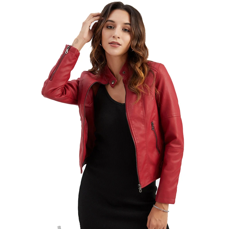 In Red Color Women 2023 High Quality Fashion Leather Jackets, Best Selling Premium Quality Women Leather Jacket