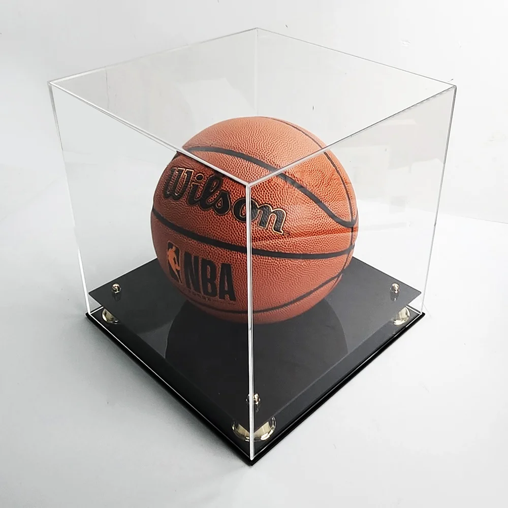Wholesale UV Protection Transparent Acrylic Football Basketball Golf balls Display Box