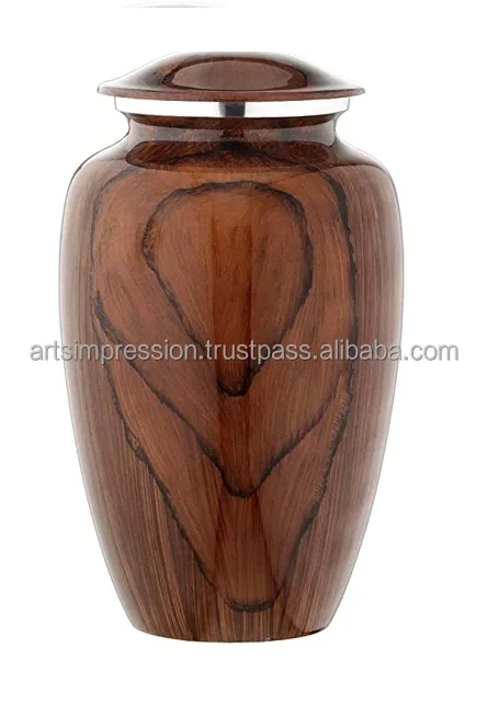 Decorative Urn Aluminium Adult Cremation Urn for human ashes Funeral supplies Keepsake aluminum urns with Velvet Box For sale
