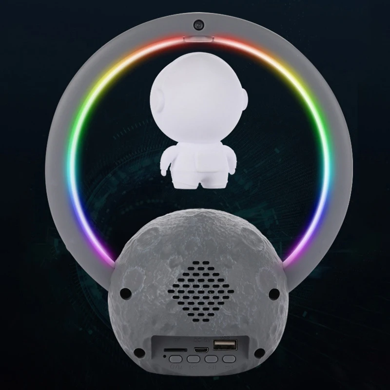 Magnetic Levitating Astronaut Atmosphere Lamp RGB LED Night Light With Music Player Bluetooth Speaker Table Lamp for Bedroom