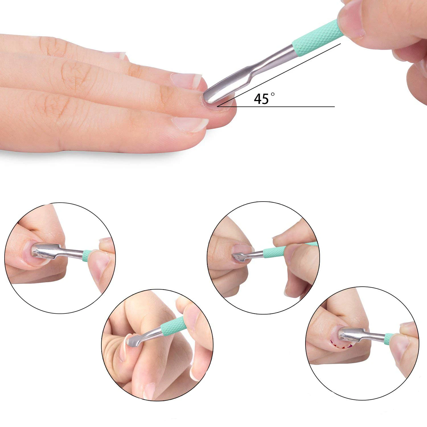 12 pcs Set Stainless Steel Cuticle Pushers Tool Dead Skin Gel Polish Remover Nail Art Manicure Care Tools