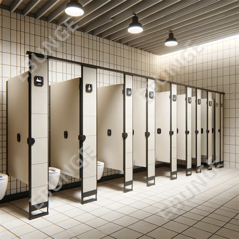 Wood Grain Design Washroom Cubicle Restaurant Bathroom Stalls Modern Aluminum Honeycomb Board Toilet Cubicle Partition