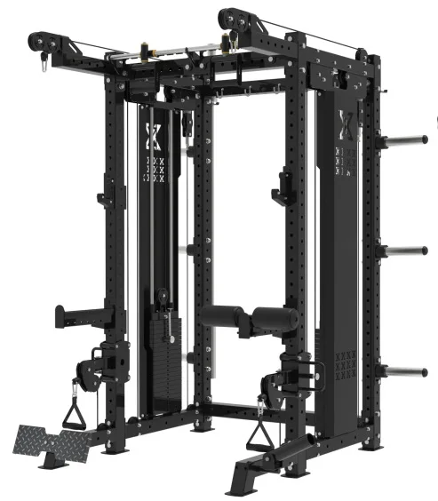 power Cage with Optional LAT PullDown/Cable Crossover/Smith Machine with Weight Storage Rack