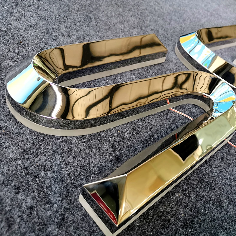 Custom Led Logo Sign Decoration Metal Stainless Steel Letters Backlit Signage Business Signboard Company Outdoor Wall Signs