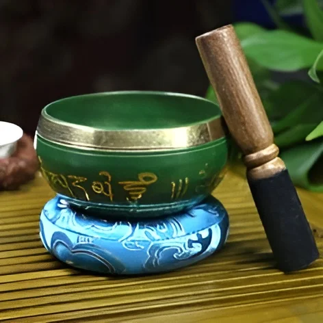 Elegant Brass Singing Bowl Nautical Style Singing Bowl With Mallet & Cushion Sand Casting Technique Tibetan Style Singing Bowl