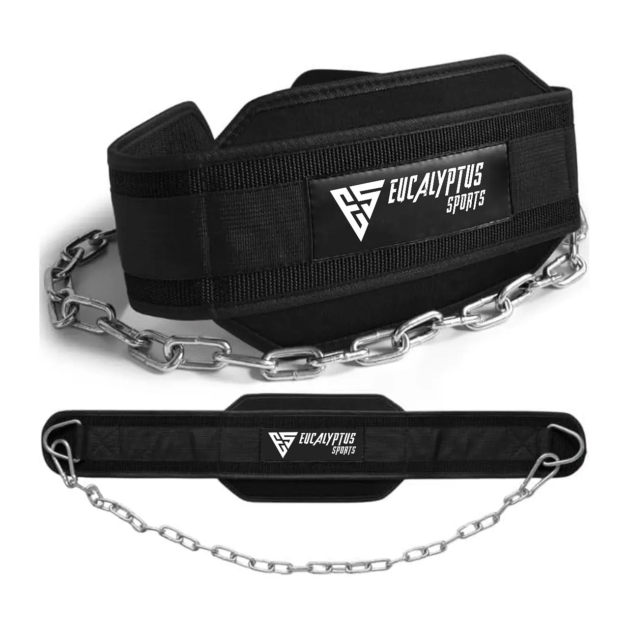Weightlifting Dipping Belt Gym Exercise Nylon Back Support Weight Lifting Deadlift Gym Workout Belts With Heavy Long Steel Chain