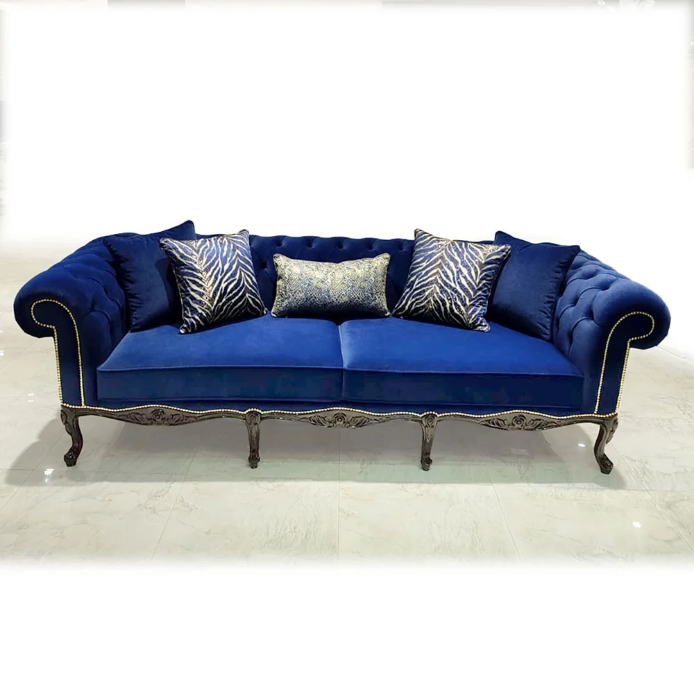 European Dark Brown Vintage Antique Furniture Glossy Wooden Vintage Sofa Living Room Sofas Luxury Turkish Living Room Wood Sofa