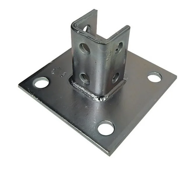 3-in. Steel Angled Single Channel Strut Mounting Bracket Steel Square Post Base Connector construction tools sturdy heavy duty