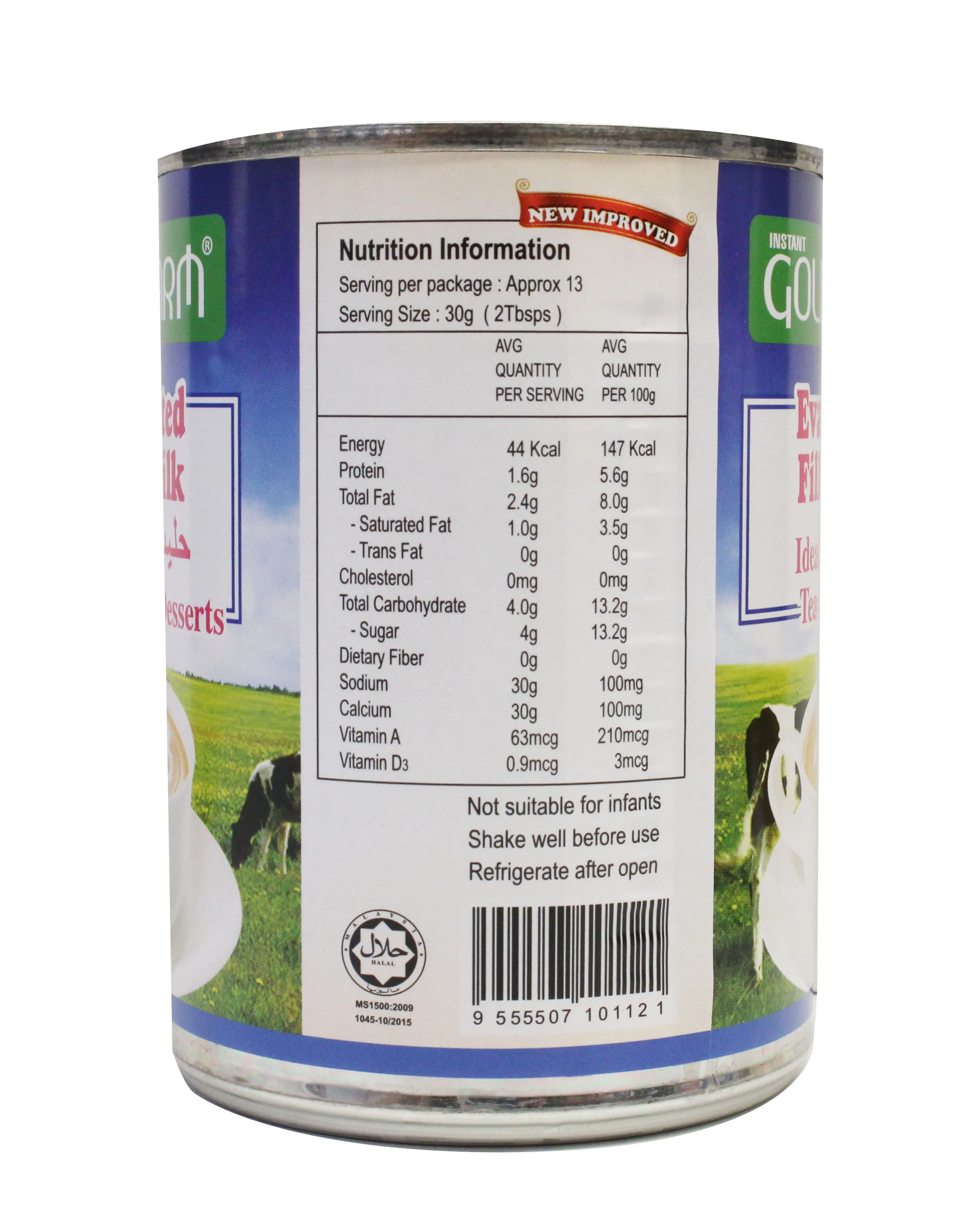 Lower Cost Premium Export Quality Malaysia 400g Weight Fresh Evaporated Filled Milk Homogeneous Milky Odour Halal Certified