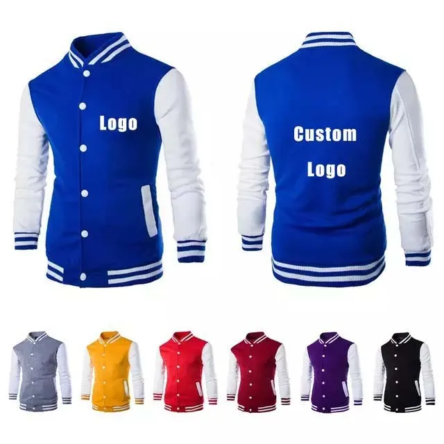 Custom Logo Wool Chenille Embroidery Baseball Letterman Jackets Men Vintage Blank Leather Sleeve Versity Jacket
