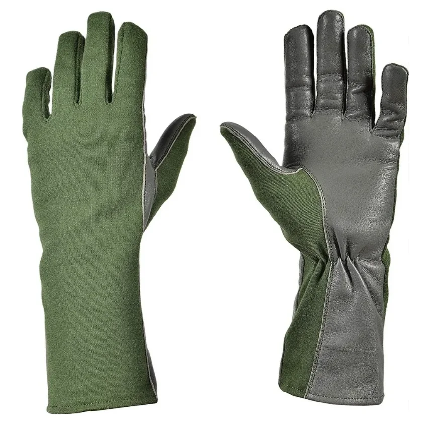 Original Nomex Pilot Flight Glove Long Cuff Compatible Sheepskin Leather Gloves from Pakistan