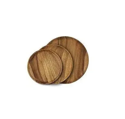 Unique Design Natural Wooden Plated 3 Set Item Home and Hotel Wedding Use Sandwiches Salad for at Cheap Price by N M CRAFT