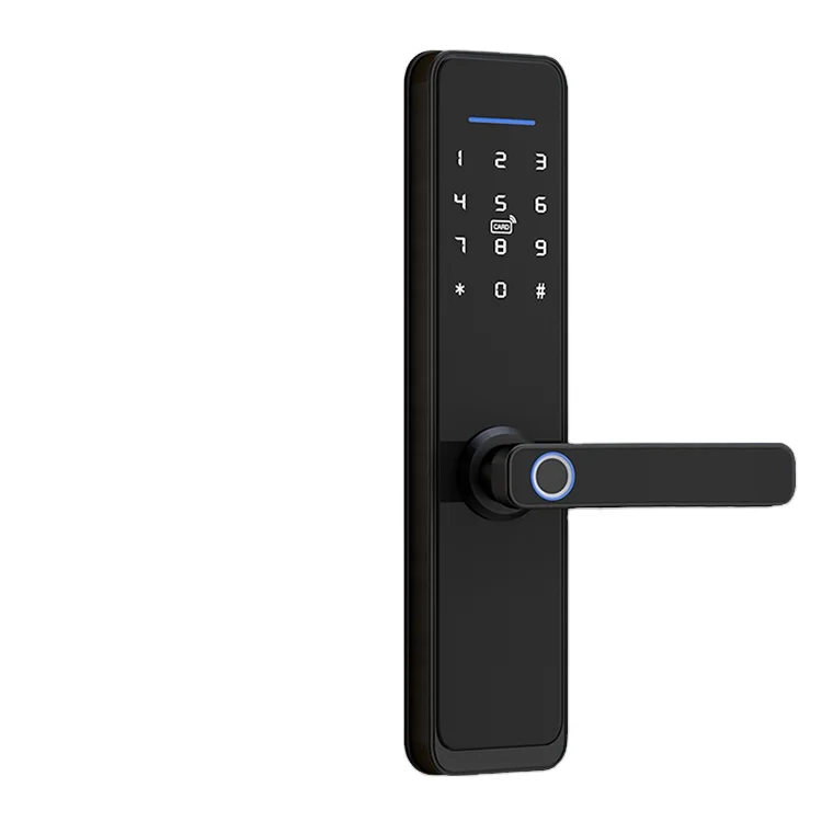 Smart Entry Hotel Tuya Wifi Handle Aluminum Digital Smart Lock For Wooden Door