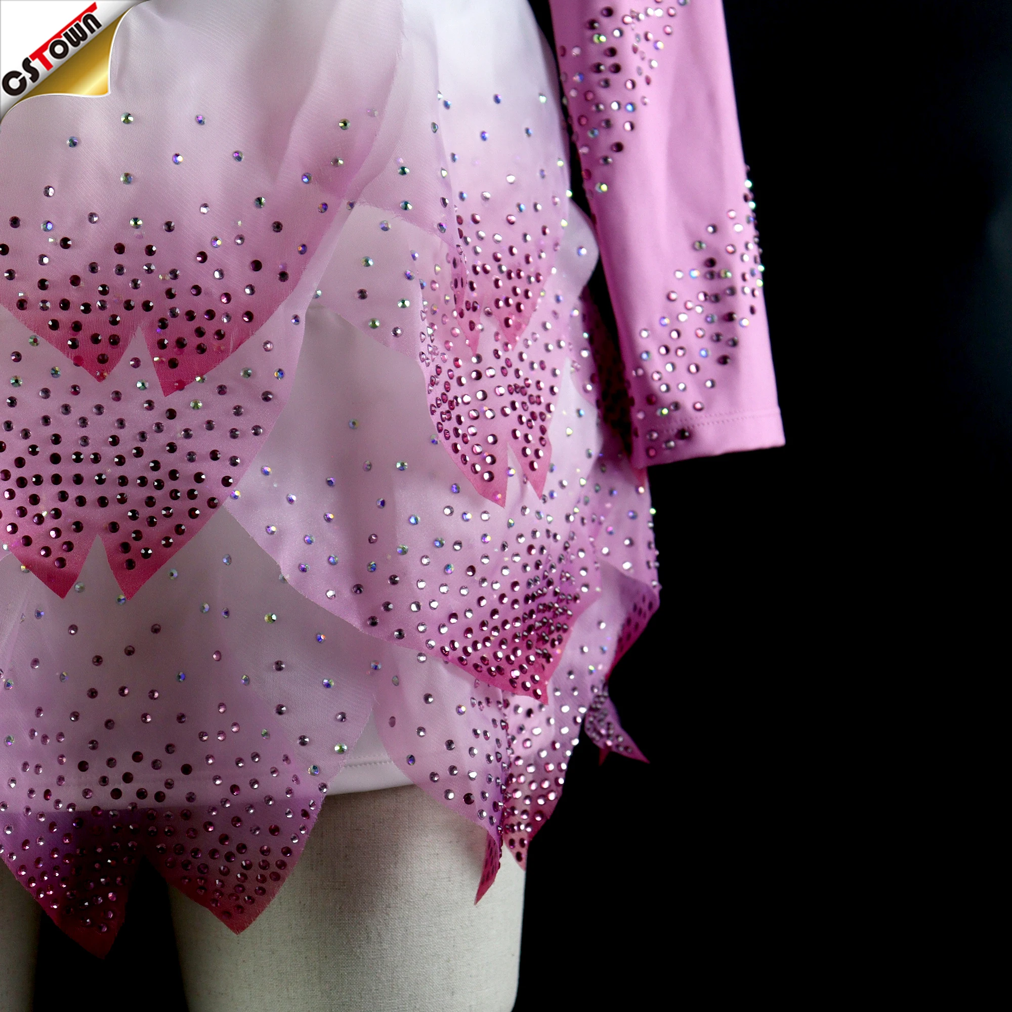 Wholesale Wholesale Digital Printing Pink Cheerleading Uniform Stage Performance Cheerleader Uniforms