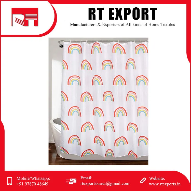 Top Quality Designer Shower Curtain Customized New Pattern 100% Cotton Shower Curtain for Sale