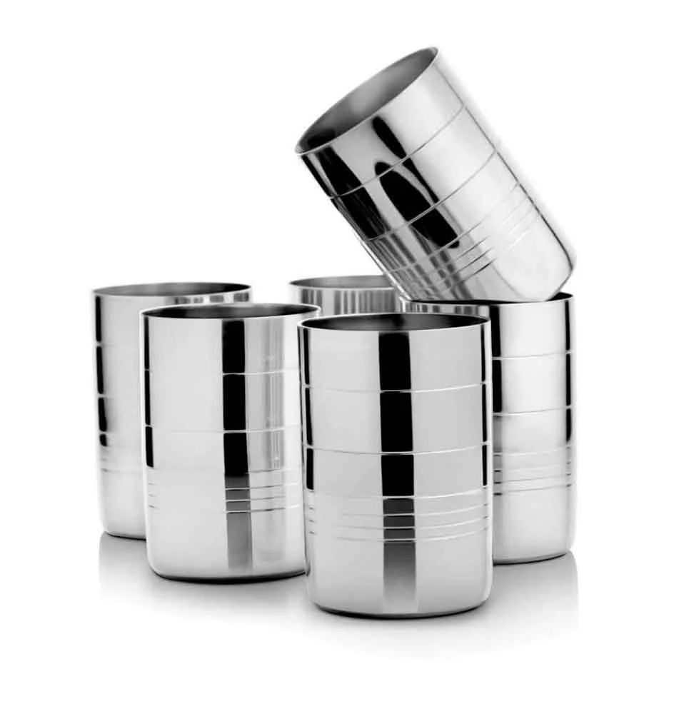 Stainless Steel Designer Moscow Fancy Wine Stemless Glass/Cup Set of 2 Pcs & Inside Stainless Steel Double Wall at low Price