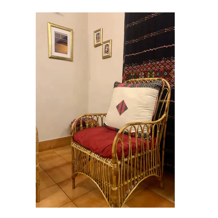 Wholesale Natural loop chair with only seat cushion included for outdoor furniture rattan chair Cane & Bamboo chair