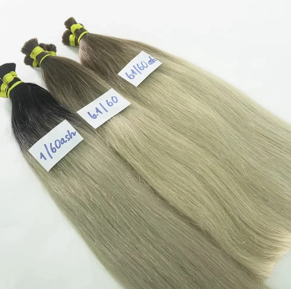 Premium Bulk hair genius weft super double drawn best sellers in Vietnamhair light blonde color hair extensions straight pattern