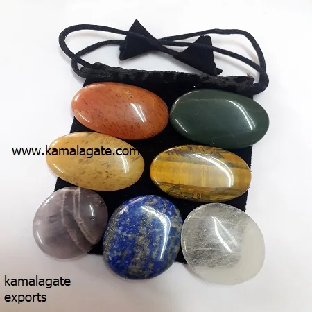 Natural Gemstone Worry Stone Chakra Set Pocket Tumble Stone Crystal Worry stones Chakra reiki Set