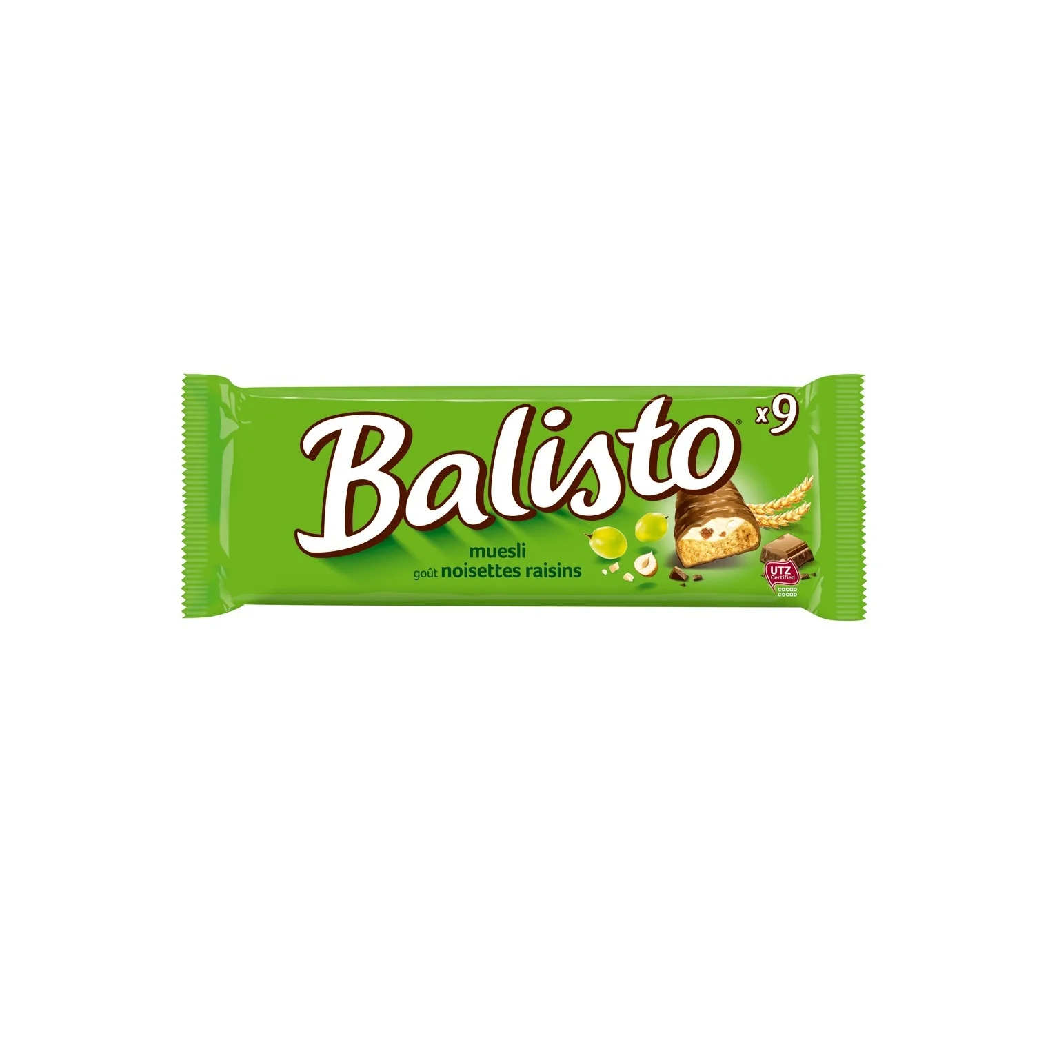 Balisto muesli raisin wholemeal biscuit bar with milk chocolate