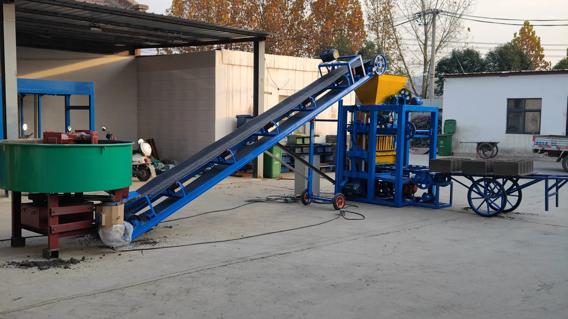YURUI Fully Automatic Brick Making Machine Line Electric Cement Hollow Block Making Machine Manual Hydraulic Pump Sand