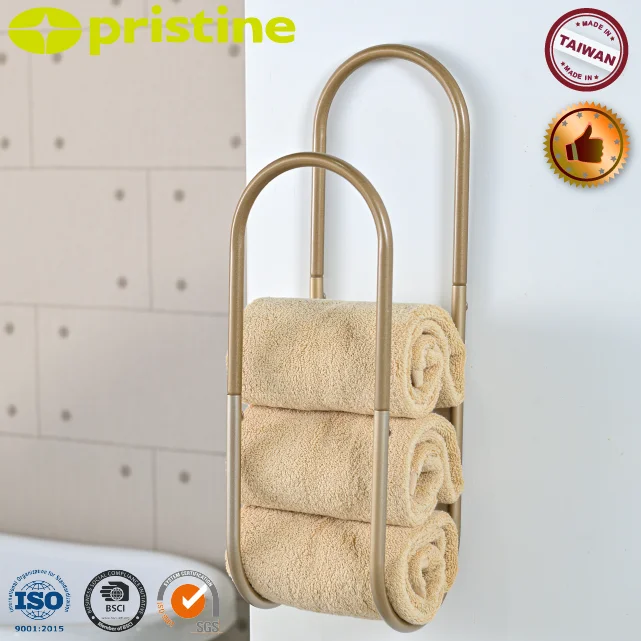 DIY MIT Wall Mounted Metal Towel Rack Arch Bathroom Shelf for Storage for Living Room Dining Hotel MDF Wood Style