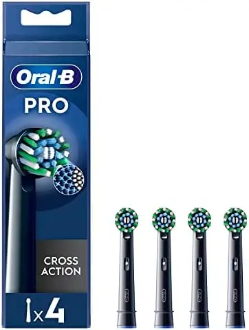 Oral-B Pro Cross Action Electric Toothbrush Head, And Angled Bristles for Deeper  Removal, Pack of 4 Toothbrush Heads, White