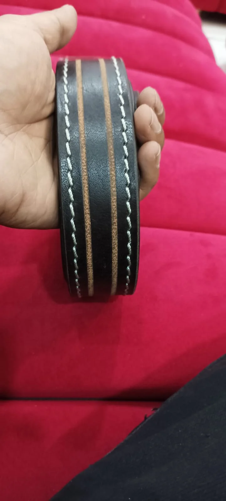 Handtooled Top Full Grain Western Belt Golden & white Buckstitch Luxury Belt Premiom CowHide Ready to Ship Unisex Custom