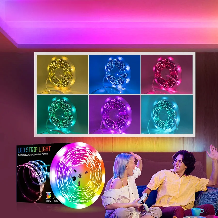 5050 RGB 16 LED чип белый PCB светодиодные полосы занавески гирлянда bluetooth светодиодный свет