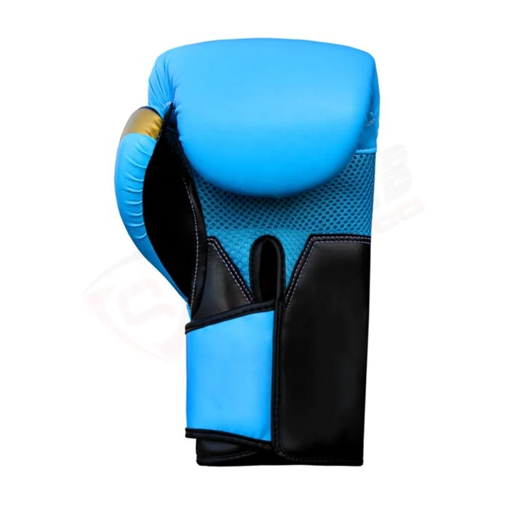 Blue-Color Fashion Breathable Adult Men Women Manufacturer Custom-Printings Handmade-Leather MMA Kickboxing Boxing Gloves