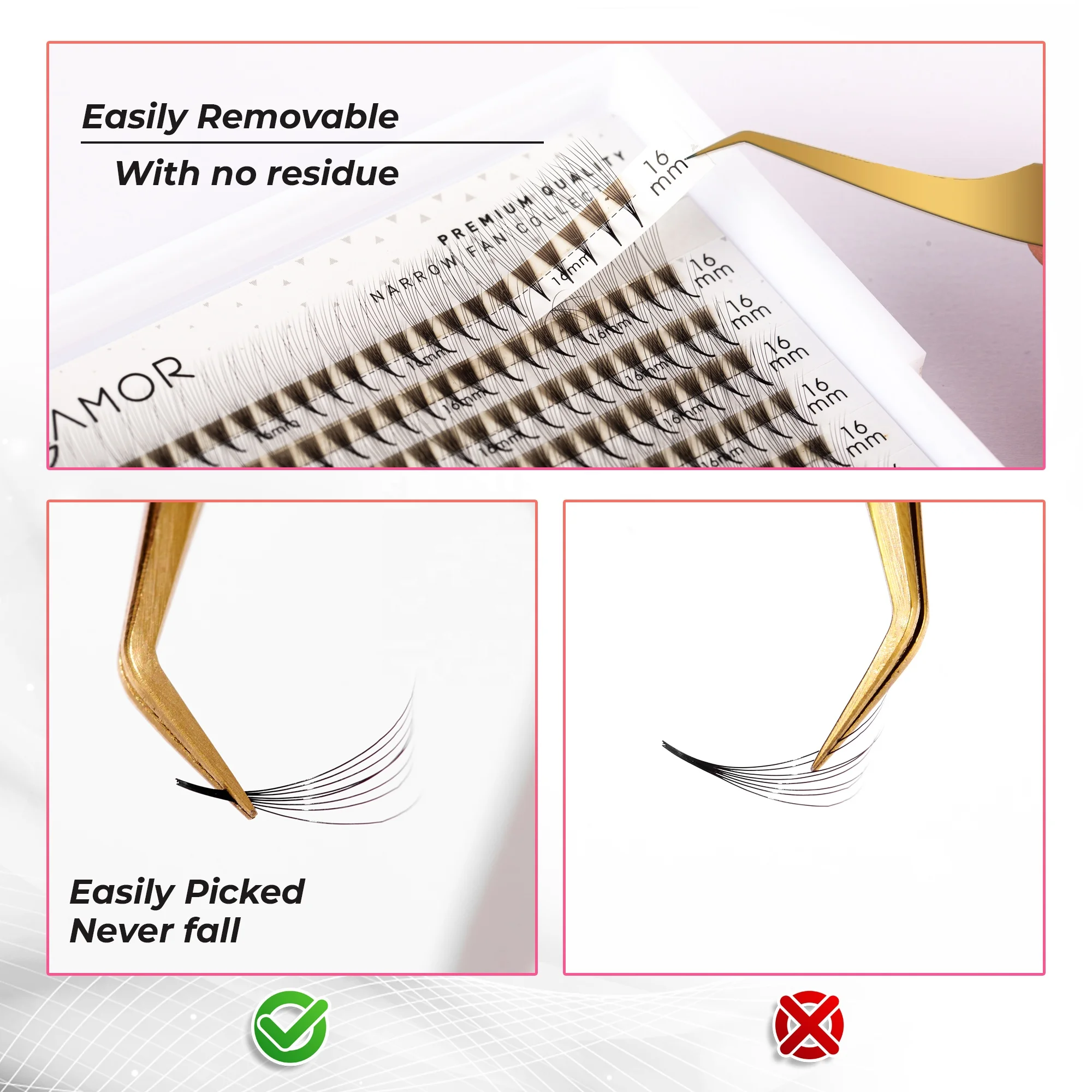 High Quality Vietnam Pre Made Volume Eyelash Extension Fans 5D 8-16mm Premade Volume Fan Lashes XL Tray volume Eyelashes